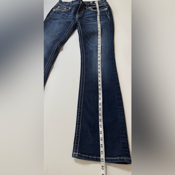 Miss Me Dark Blue Boot Cut Jeans with Embellished Pockets ✨ - Picture 8 of 16